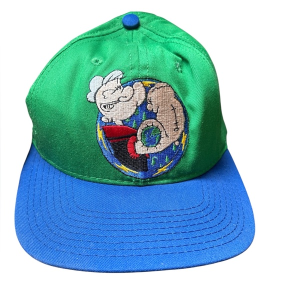 Other - Vintage Embroidered Popeye The Sailor Man Green And Blue Baseball Cap, One Size
